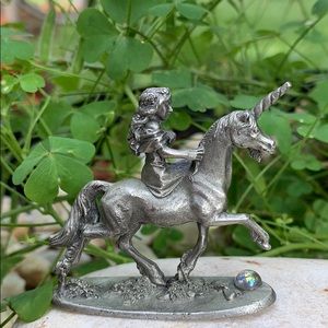 Vintage 1984 Partha Pewter Lady Goddess Unicorn